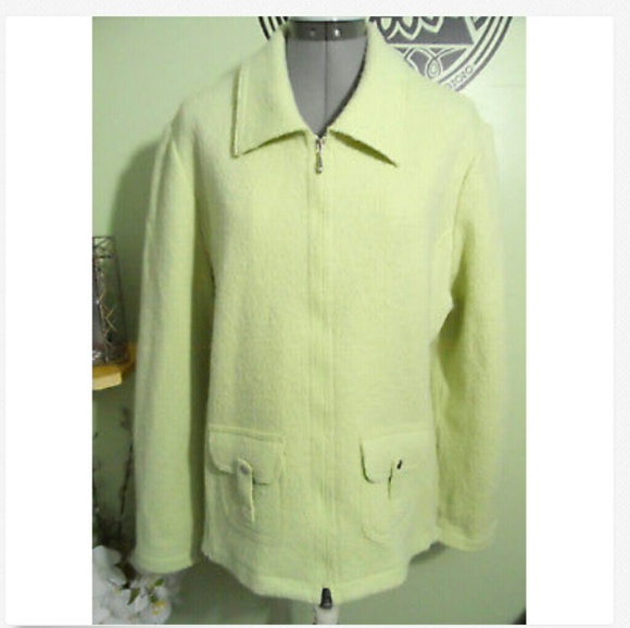 PICADILLY Boiled Wool Sweater Coat XL Mint Green - Picture 1 of 6